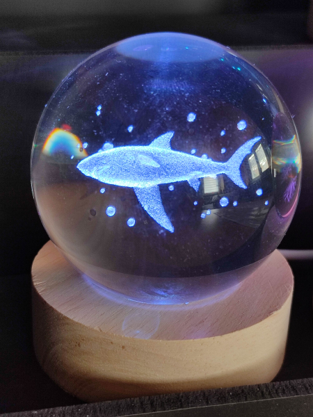 Hologrammkugel - Hai - Farbwechsel